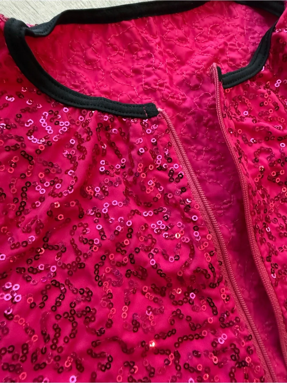 Weissman Black and Hot Pink Sequin Tutu Set with Multicolor Sequins